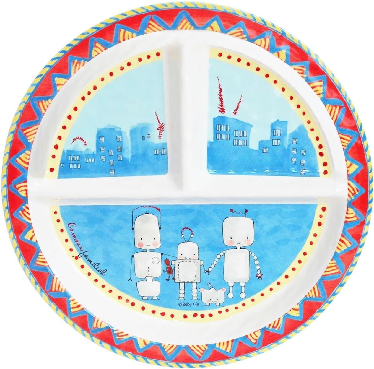 Baby Cie Dani L'Amour Familial Round Textured Section Plate