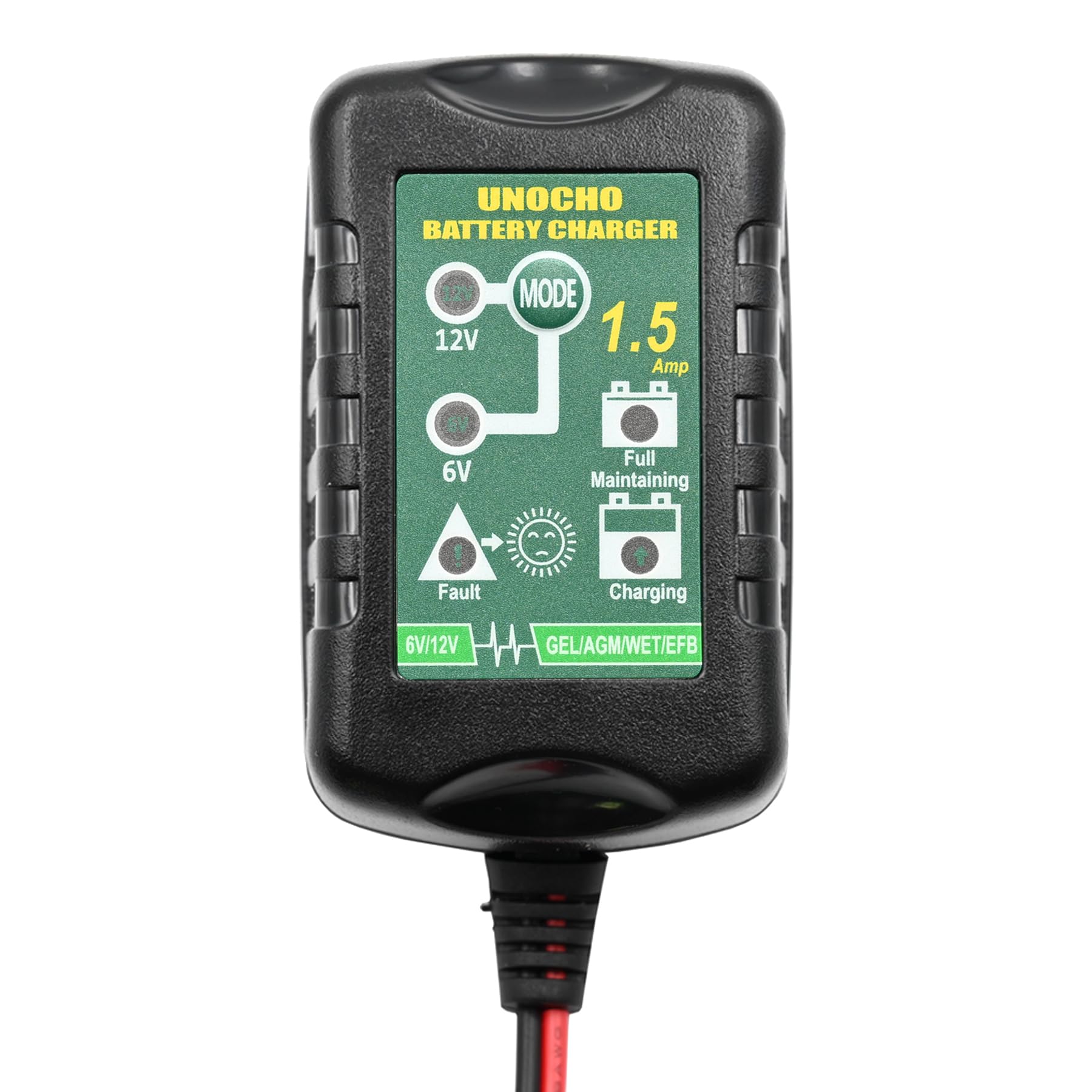 6V 12V Batterieladegerät 1,5A automatisches intelligentes Ladegerät, Batteriewartungsladegerät, Erhaltungsladegerät für Auto, Motorrad, Rasenmäher, Boot, Schneemobil(EU-Stecke) 10
