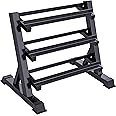 Zlinke 3-Tier Dumbbell Rack Multilevel Weight Storage Organizer for Home Gym, Weight Rack for Dumbbells, Kettlebells, 1100LBS, Alloy Steel