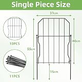 WELDUN Metal Garden Fence 310cm x 41cm 10 Pack Animal Barrier Black view 2