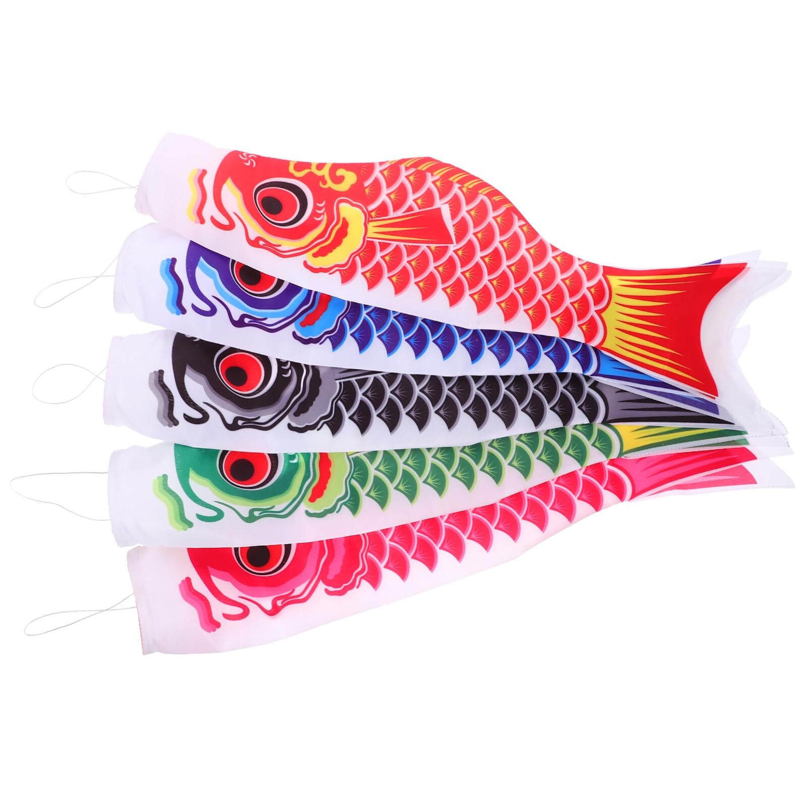 Angoily 5PCS Japanese Carp Windsocks, Koi Garden Decor Japanese Hanging Windsock for Garden Backyard Home Outdoor Sushi Restaurant Decoration (55 X 13 X 0.5CM), 0836JWG0IJFCD9C6M3QK19AZ