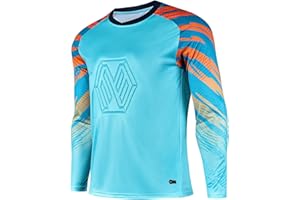 DRHOM Youth Boys Padded Protection Football Goalkeeper Jersey Long Sleeve Goalie Shirt Training Soccer Uniform