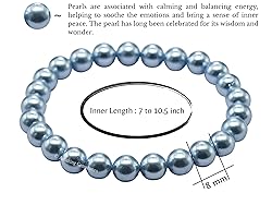 Light Blue Pearl Bracelet for Women Men's Gifts