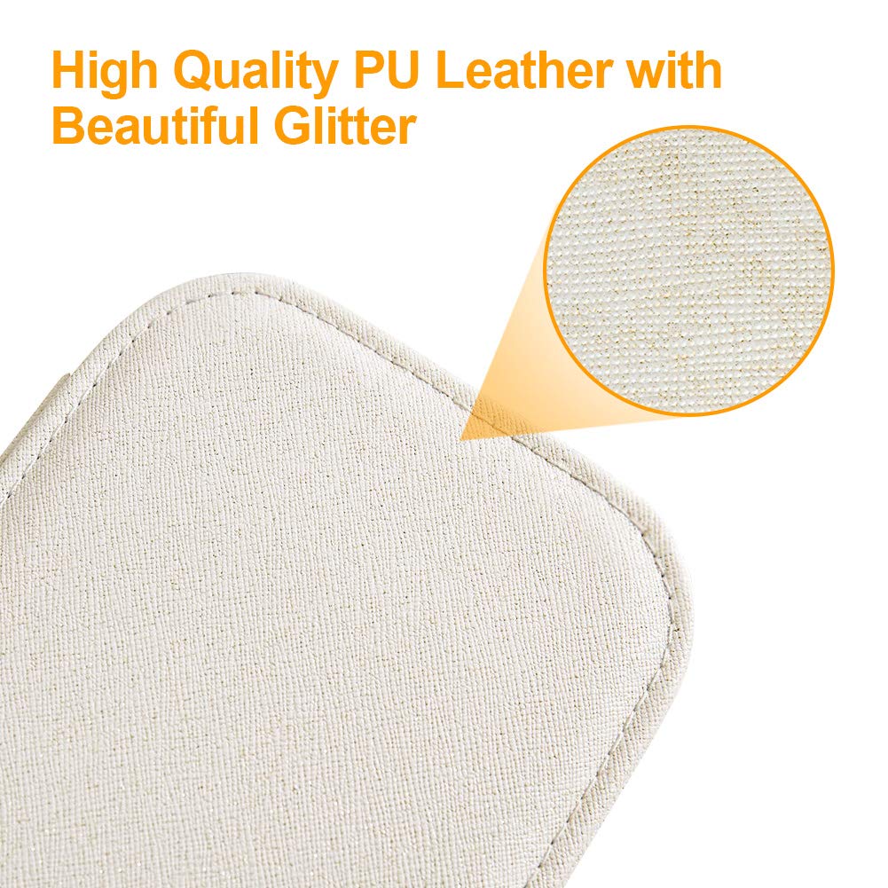 SENWOW Jewellery Box for Women, Jewellery Organizer Storage Case for Rings Earrings Necklace Bracelets Glitter White, Best Gift for Lady Girlfriend Mother