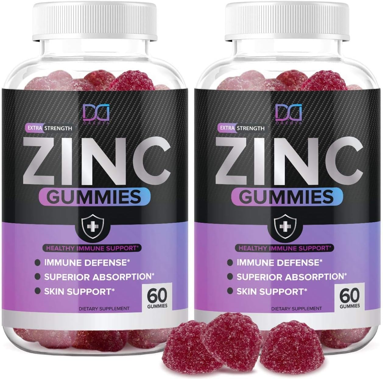 (120 Gummies) Zinc 50mg Supplements Chewable Gummies w Vitamin D3 Echinacea Vitamins for Adults Kids, Zinc Gummy for Immune System Support Alternative to Liquid Drops Lozenge Capsule, Package May Vary: Health & Personal Care