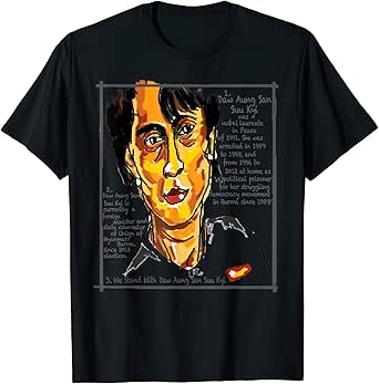 Amazon.com: we stand with you(Aung San Suu Kyi) T-Shirt ...