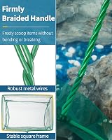Uniclife 25 cm Aquarium Fish Net with Braided Metal Handle Large Square Net view 6