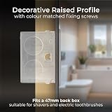 BG Electrical Dual Voltage Shaver Socket 115/240V Nexus Metal Brushed Steel view 3