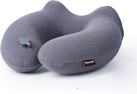 Amazon 桜の雪 長時間フライト 安眠 飛行機 電車インフレータブル U型枕 旅行便利グッズ 海外旅行 機内持ち込み トラベルグッズ グレー 携帯枕 オンライン通販