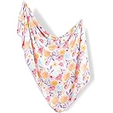 Hooyax Baby Swaddle Blanket - Double Layer, Soft Stretchy Nursery Blanket for Girls & Boys, 44 x 32 inch, Purple Flower