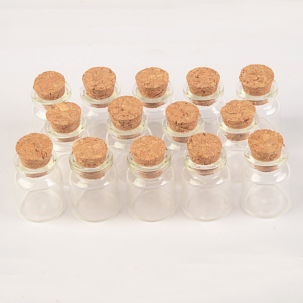Jarvials Each Contains 100 pcs Glass Bottles, 5CC Transparent Glass Bottles with Cork, DIY Handicraft, Storage Tool Bottles, Multi-Functional Use(100, 5ml)
