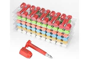 LeadSeals 50PCS Long Bolt High Security Shipping Container Seals with Print Progressive Numbering Tamper Proof Seals for Cargo Containers, Trucks, Trailers ISO 17712 Certified (Red)