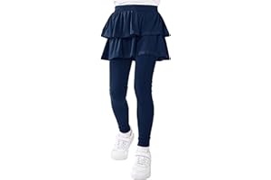 Resinta Girls School Uniform Pants Warm Leggings Stretchy Leggings with Skirt 4-14 Years
