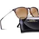 Carfia Vintage Polarized Sunglasses for Women Men, 100% UV400 Protection