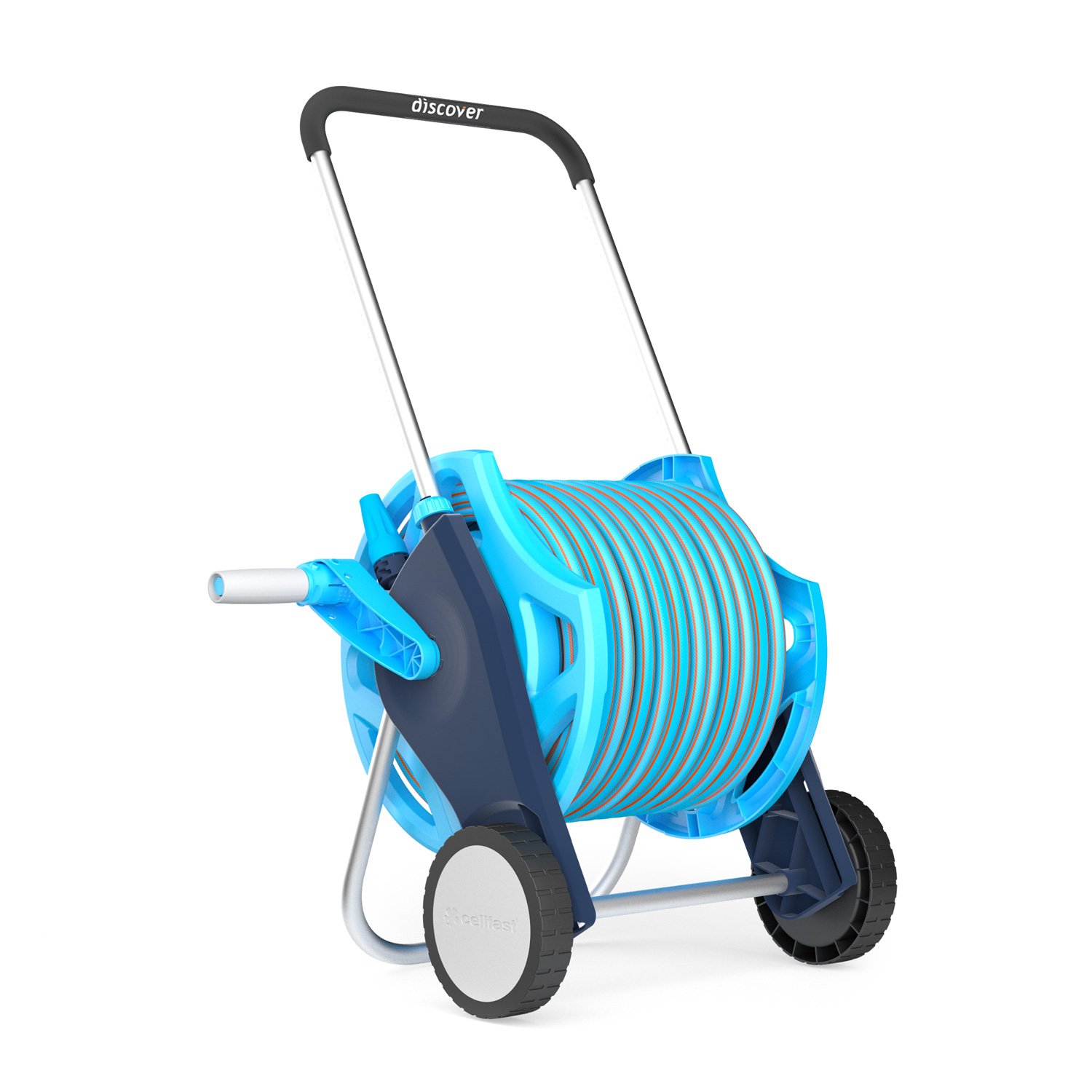 Cell Fast 5901828856716 50ft Flat Garden Hose Pipe Reel, Blue, 25m 1/2" โ image 1