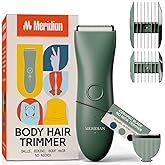 MERIDIAN - The Starter Package - Original Electric Body & Pubic Hair Trimmer Set, 1 Replacement Blade - Cordless, Waterproof, Rechargeable - for Men and Women - Easy & Pain-Free Grooming Kit - Sage