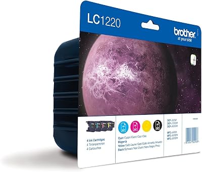 Brother LC1220 Black Cyan Magenta Yellow Ink Cartridge Multi-Pack Standard Yield