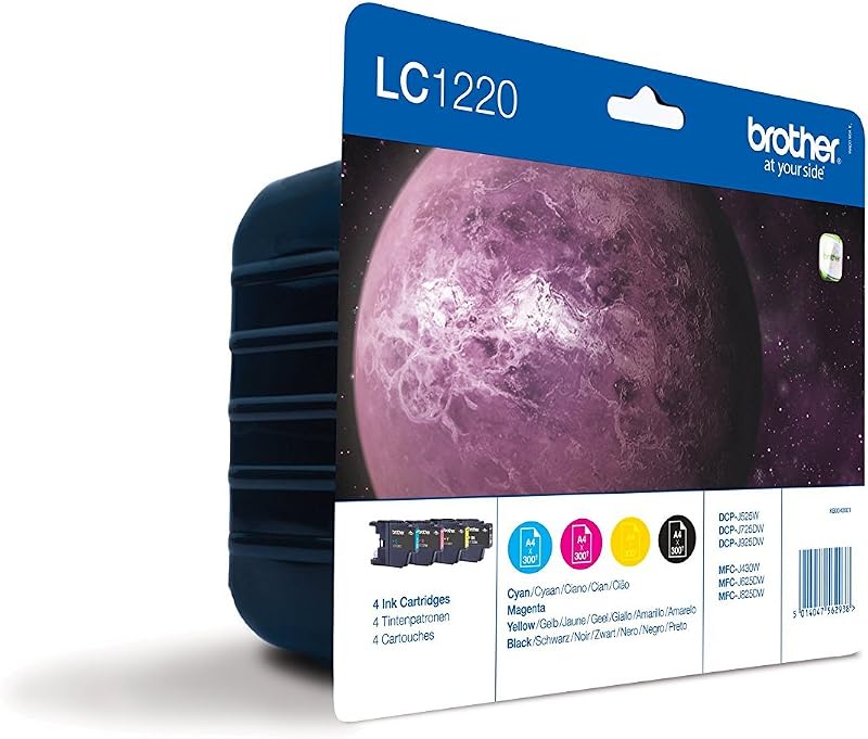 Brother LC1220 Black Cyan Magenta Yellow Ink Cartridge Multi-Pack Standard Yield