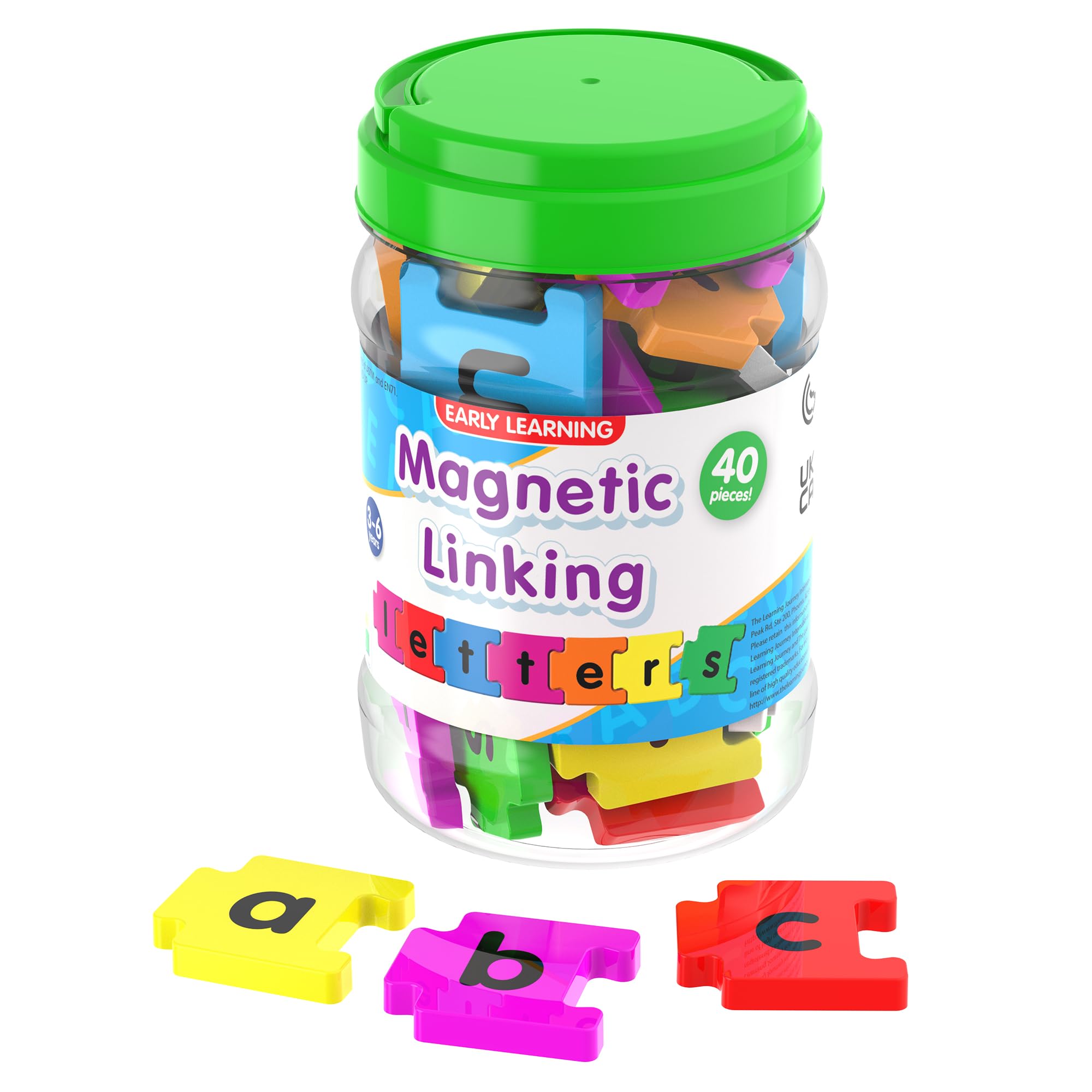 Photo 1 of The Learning Journey Magnetic Linking Letters | Set of 40 Colorful ABC Magnets | Lowercase Letters | Fridge Magnets for Toddlers 3+ | Alphabet Letters for Kids Spelling and Learning