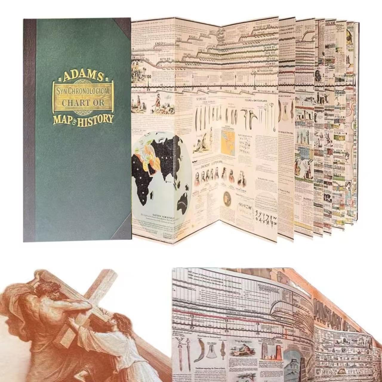 Adams Time Chart 3.0 Map of History Timeline 23ft Foldable Bible Study Book | Full Timeline Adams Map of History Synchronolog