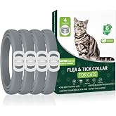 Flea Collar for Cats, Cat Flea and Tick Treatment, 4-Pack, 32 Months, Grey | Waterproof and Adjustable Collars for Flea and Tick Prevention; One Size Fits Cats of All Breeds and Life Stages