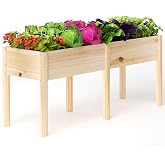 MIXC 333lbs Capacity Sturdy Wooden Raised Garden Bed Outdoors with Legs | 72x23x30" Elevated Ergonomic Height Planter Box for