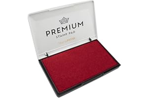 StampMark Premium Stamp Pad Large Size 3.5" x 6" - for Traditional Rubber Stamps - Felt Pad Crimson Red Color