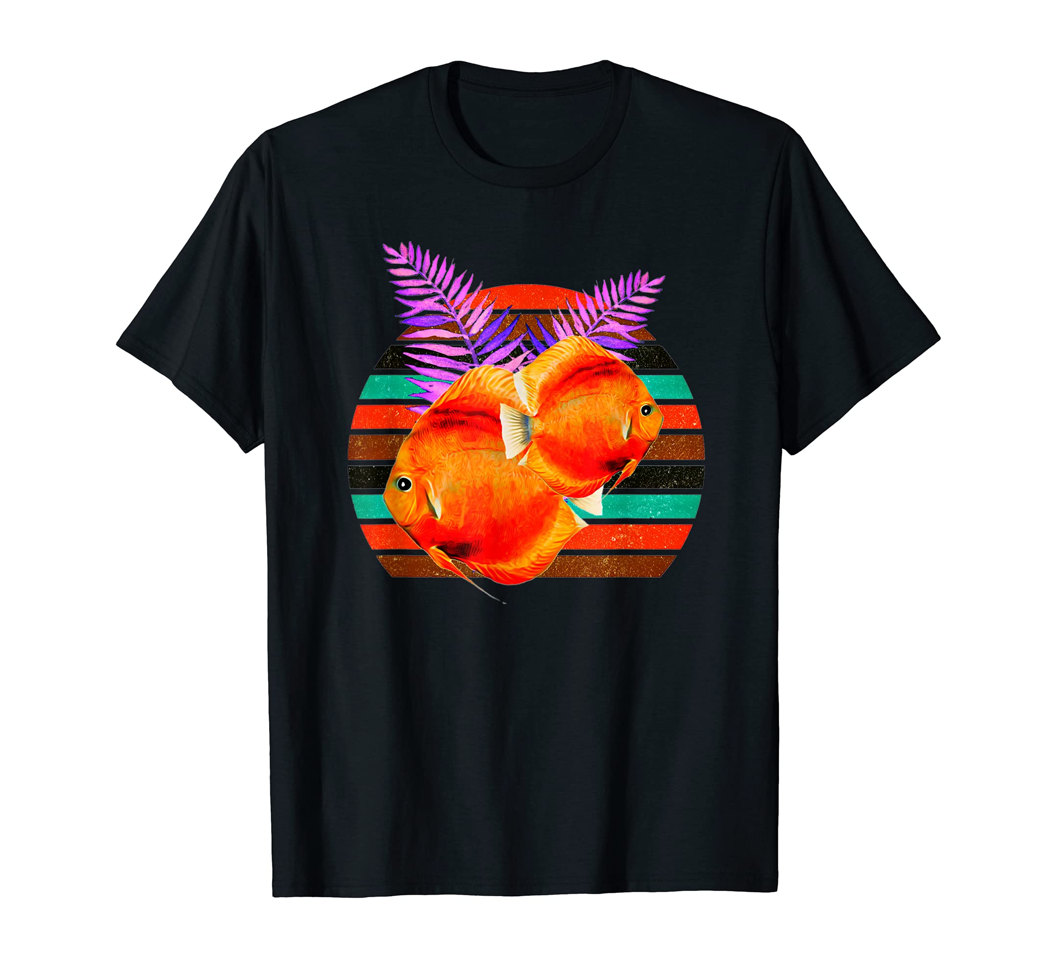 Discus Fish Lover Vintage Sun Aquarium Fish Tank Breeders T-Shirt