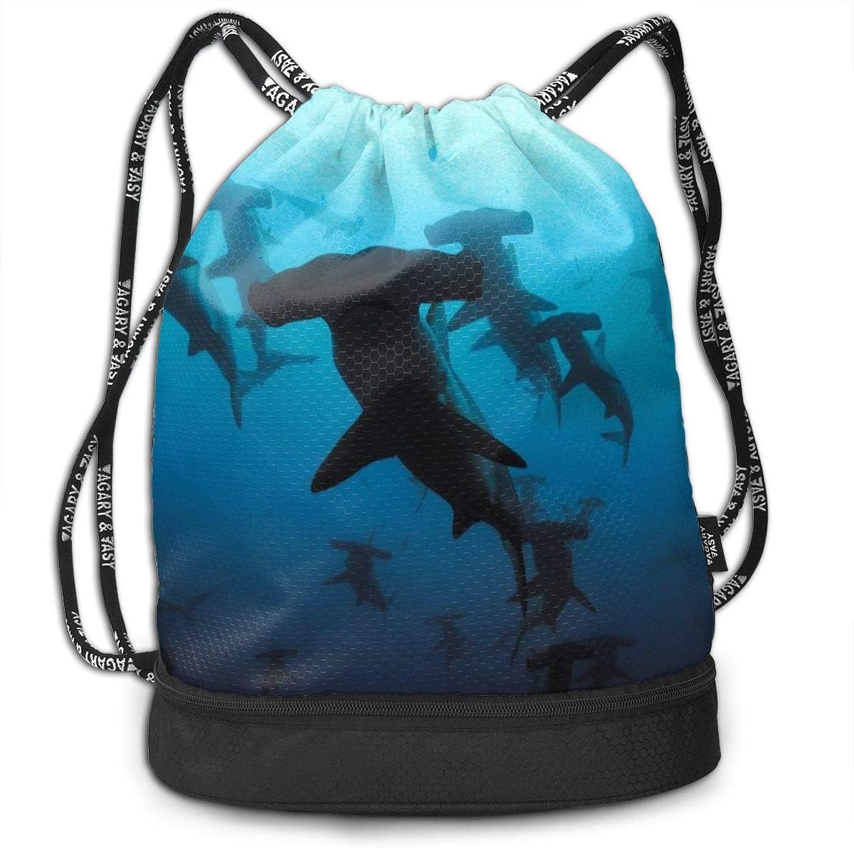 Athletic Yoga Gym Sack Bag Hammerhead Sharks Drawstring