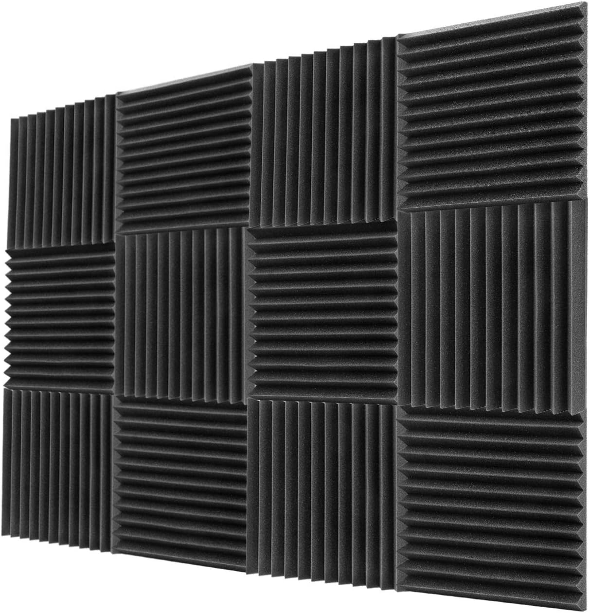 Acoustic Foam Panels 2”x12”x12” Sound Proof Padding Soundproofing Studio Foam Wedges (12 Square Feet)