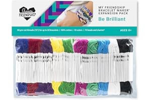 Choose Friendship, My Friendship Bracelet Maker Be Brilliant Expansion Pack, 80 Pre-cut Threads and 75 Beads/Charms, Makes 16-32 Bracelets (Embroidery Floss)