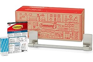 Command Towel Bar with Water Resistant Strips, Organize Your Bathroom, Easy to Open Packaging