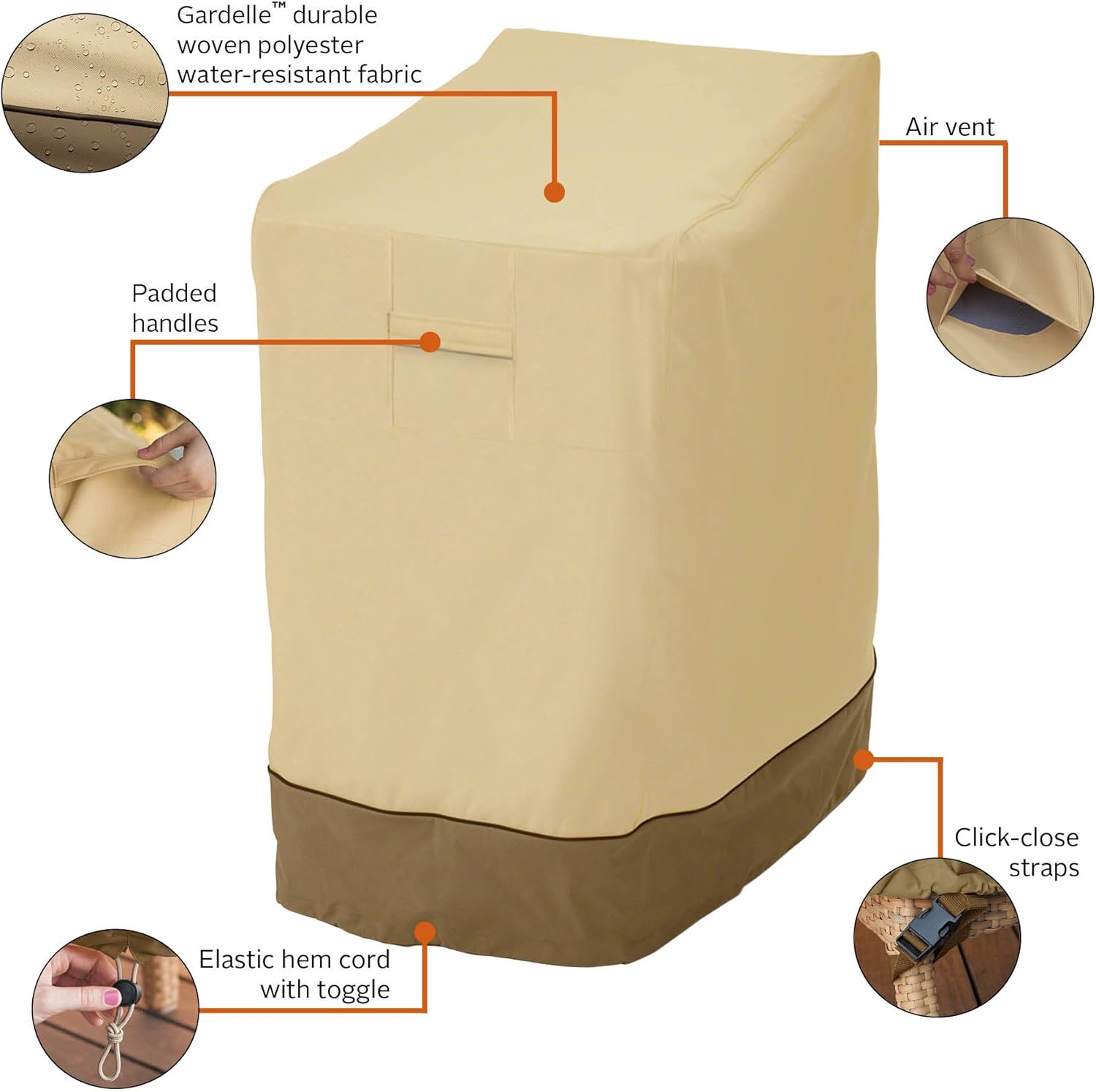 Classic Accessories Veranda Water-Resistant 25.5 Inch Stackable Patio Chair Cover : Patio Chair Covers : Garden & Outdoor