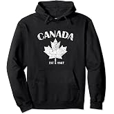 Red Canada Day Vintage Maple Leaf Canada Pullover Hoodie