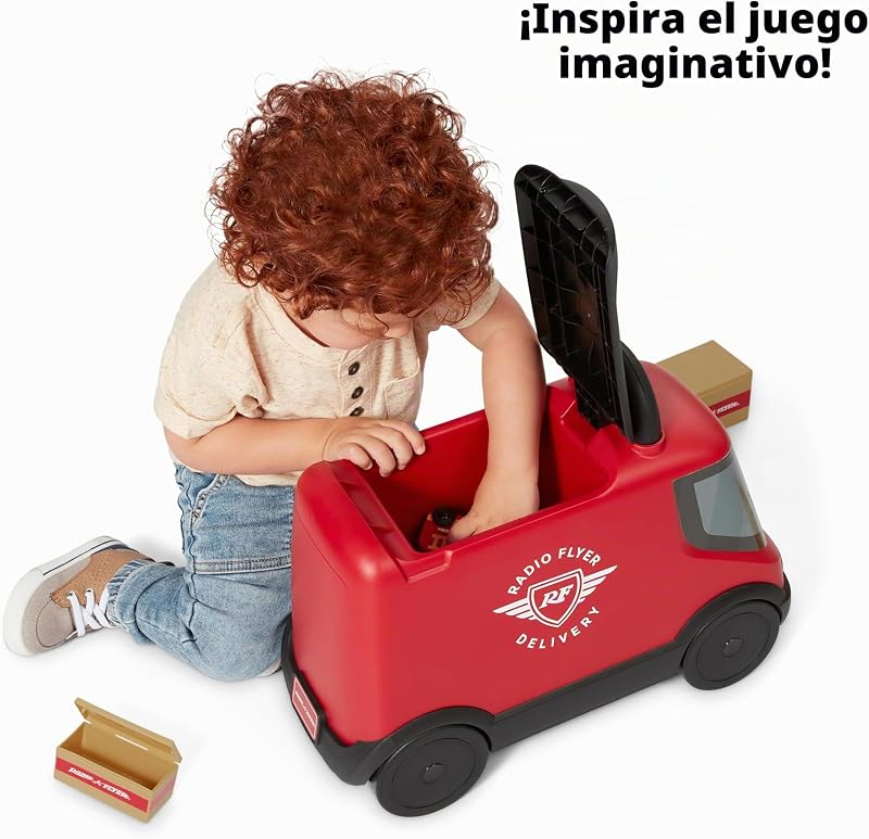 Ride & Deliver Truck, Juguete correpasillos Rojo para niños pequeños de 2 años o más