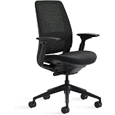 Steelcase Series 2 Ergonomic Office Chair, Carpet Floors, Licorice | Ergonomic Work Chair with Wheels for Carpet, with Back Support, Weight-Activated Adjustment &amp; Arm Support, Chair for Desk