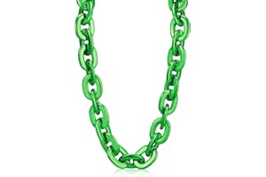 Remuuly Plastic Chain Necklace Hip Hop Rapper Chunky Big Fake Necklace Halloween Accessory