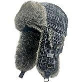 Winter Trapper Hat for Men and Women,Wool Russian Ushanka Aviator Warm Cold Proof Ski Hunting Cycling Winter Hats