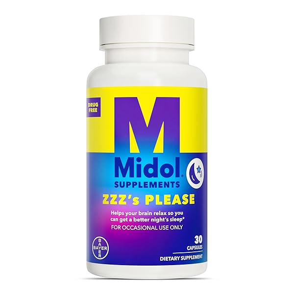 MIDOL SUPPLEMENTS ZZZ’S PLEASE, 1 MG MELATONIN CAPSULE,...