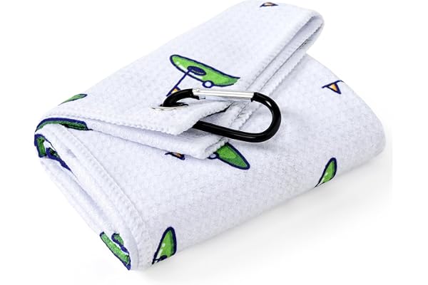 Mile High Life Golf Towel(16"x24"),Fun Prints Microfiber Towels,Waffle Fabric Large Golf Towel,with Heavy Duty Clip,Golf Bag