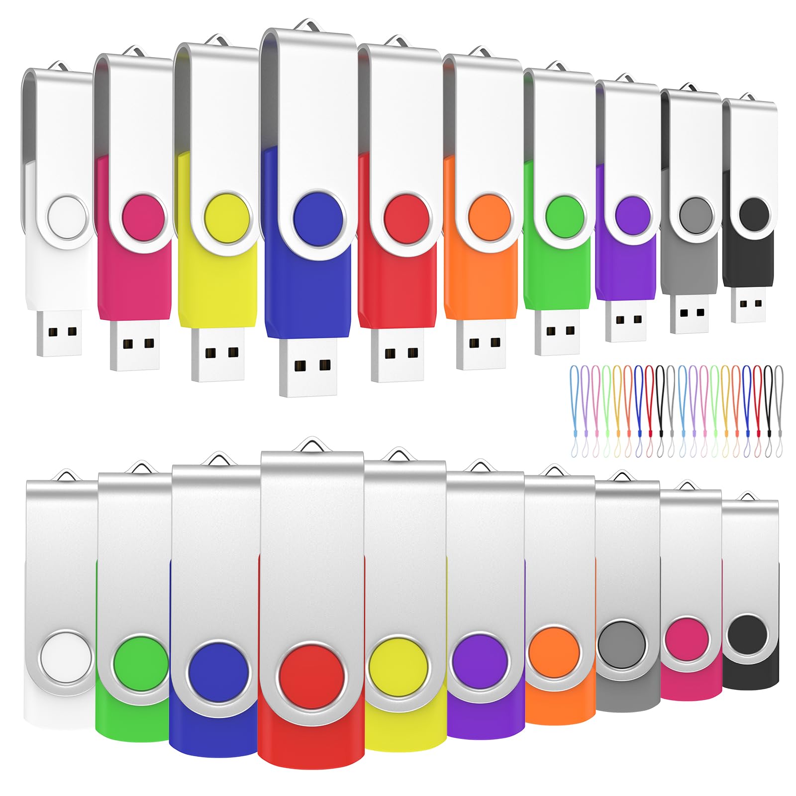 Photo 1 of ABLAZE 8GB USB Flash Drive 100 Pack, USB 2.0 Thumb Drives Bulk Memory Sticks Pendrives 100PCS (Mixcolors)