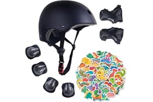 Kids Bike Helmet with Knee Elbow Wrist Pads Guards,Pink,for Ages 2-3-5-8-14,Sports Bicycle,Skate Scooter,Rollerblading with U