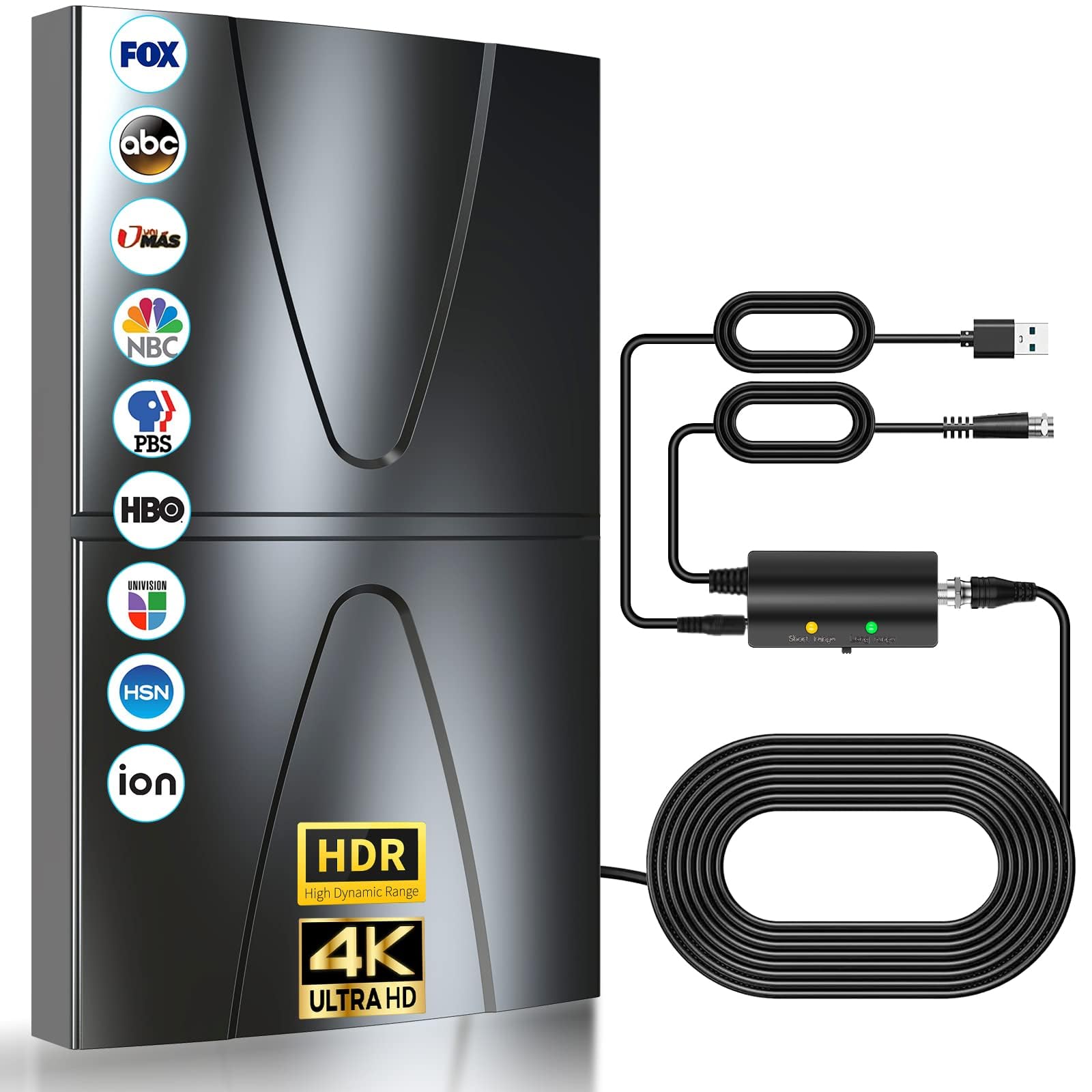Photo 1 of 2025 Updated Strongest TV Antenna,2200 Miles Range Indoor/Outdoor Antenna for Smart TV and All Old TV's,360° Reception Digital TV Antenna for Local Channels-38ft Thick Coax Cable and Amplifier