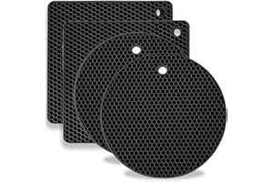 OT-NVWOZR 4 PCS Silicone Trivet Mats, Heat Resistant Pot Holders for Kitchen, Non-Slip Hot Pads for Kitchen Countertop, Silic