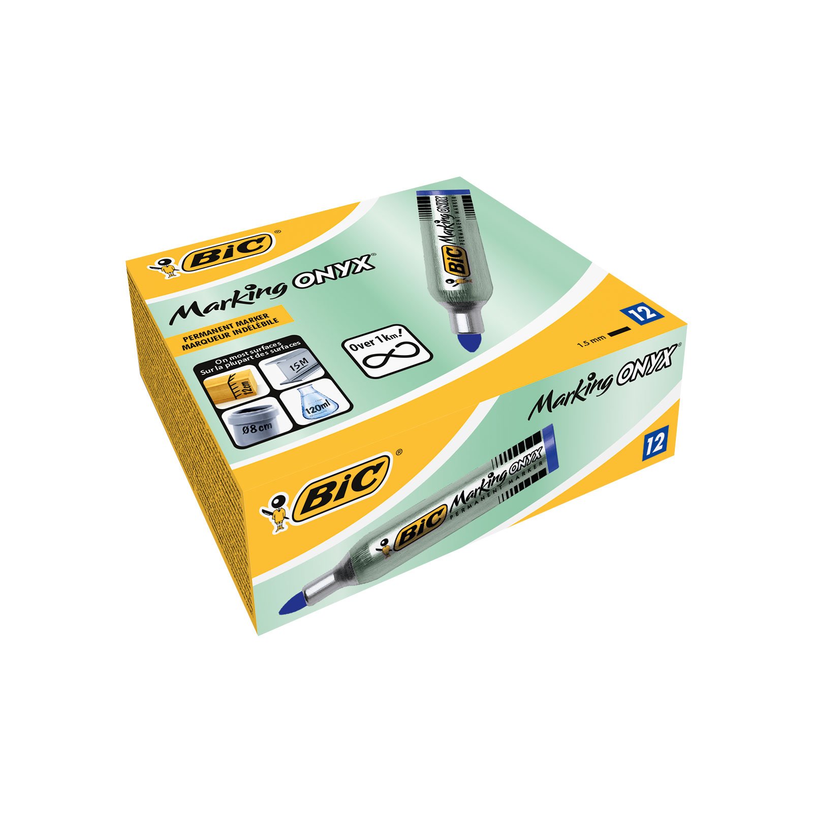 BIC Onyx Marker Bullet 1482 1.5mm Box of 12 - Blue