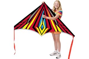 LANRUI Delta Kites for Kids and Adults, Easy to Fly Kite, Beginner Kites for Kids Ages 4-8,Kite Handle and Line Included,