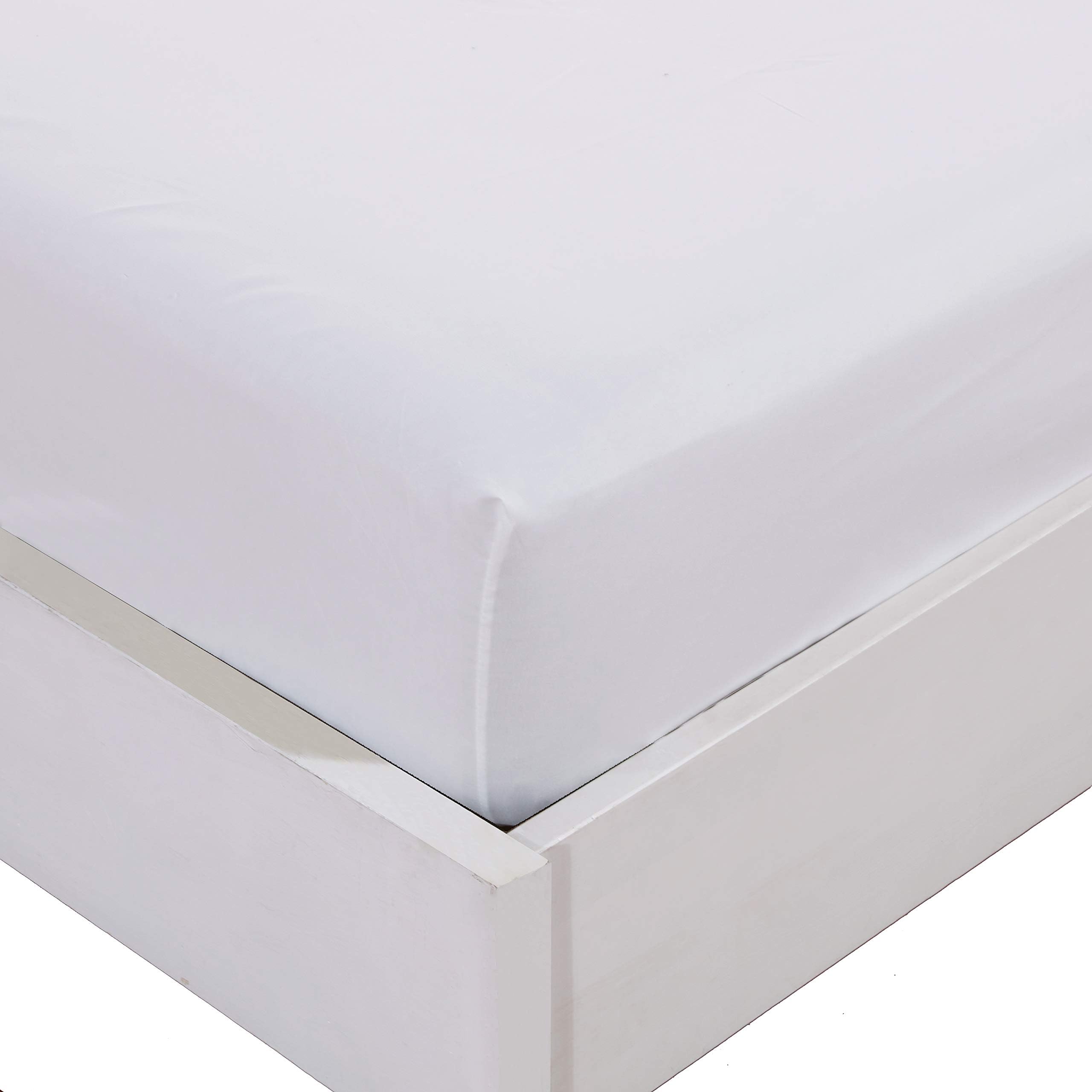 Mohap Fitted Sheet Queen Only White Deep Pocket Double Brushed Microfiber 1800 Durable and Fade Resistant Machine Washable Fits Mattress up to 16 inches