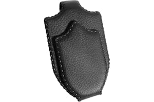 AMVOYOA Sunglass Holder for Car Sun Visor Sunglasses Clip Magnetic Leather Glasses Eyeglass Holder Hand Sewn Leather Ticket Card Clip Eyeglasses Mount- Suitable for Different Size Eyeglasses (Black)