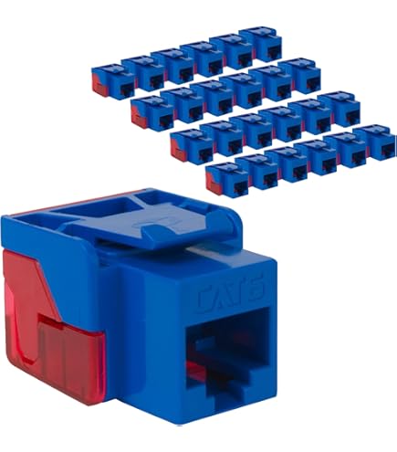 Amazon.com: ICC CAT6 Keystone Jack with Slim Profile 180 Degree