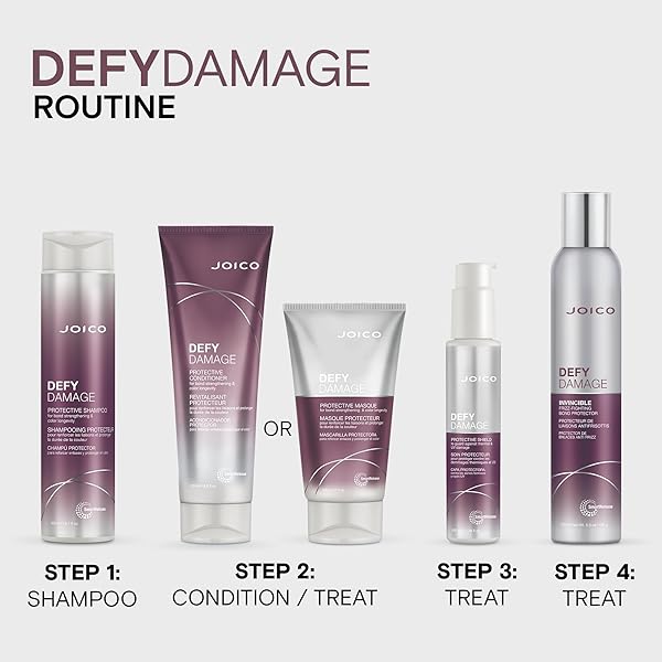 JOICO DEFY DAMAGE PROTECTIVE CONDITIONER | FOR COLOR-TREATED HAIR | STRENGTHEN BONDS & PRESERVE HAIR COLOR | WITH MORINGA SEED OIL & ARGININE | 8.5 FL OZ